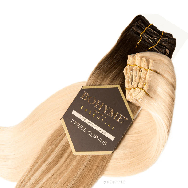 Bohyme 7Pcs Clip In Hair Extensions 100% Human Hair